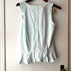 Light blue ruffle back tank